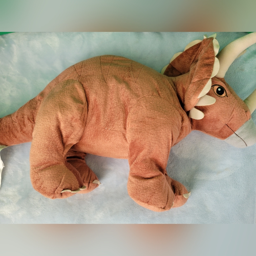 Plush Triceratops Dinosaur Toy Ikea Jattelik 27" Dinosaur Stuffed Animal Decor - Picture 2 of 5